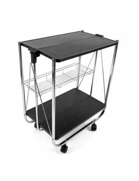 CARRITO PLEGABLE 3NIVELES 40x63x70CM NEGRO Y METAL CARRITO PLEGABLE 3NIVELES 40x63x70CM NEGRO Y METAL