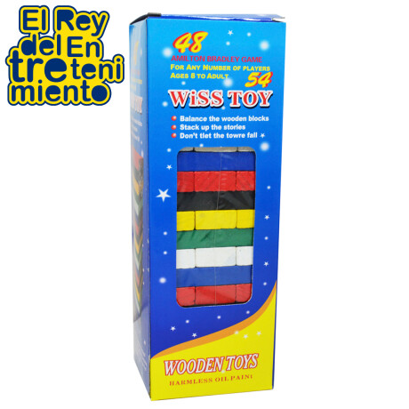 Juego Jenga Maderitas Apilables Colores Dado 54 Pcs Juego Jenga Maderitas Apilables Colores Dado 54 Pcs