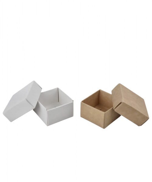 Caja eco 01 - 4x4x2,5 cm. REVERSIBLE BLANCO - MADERA