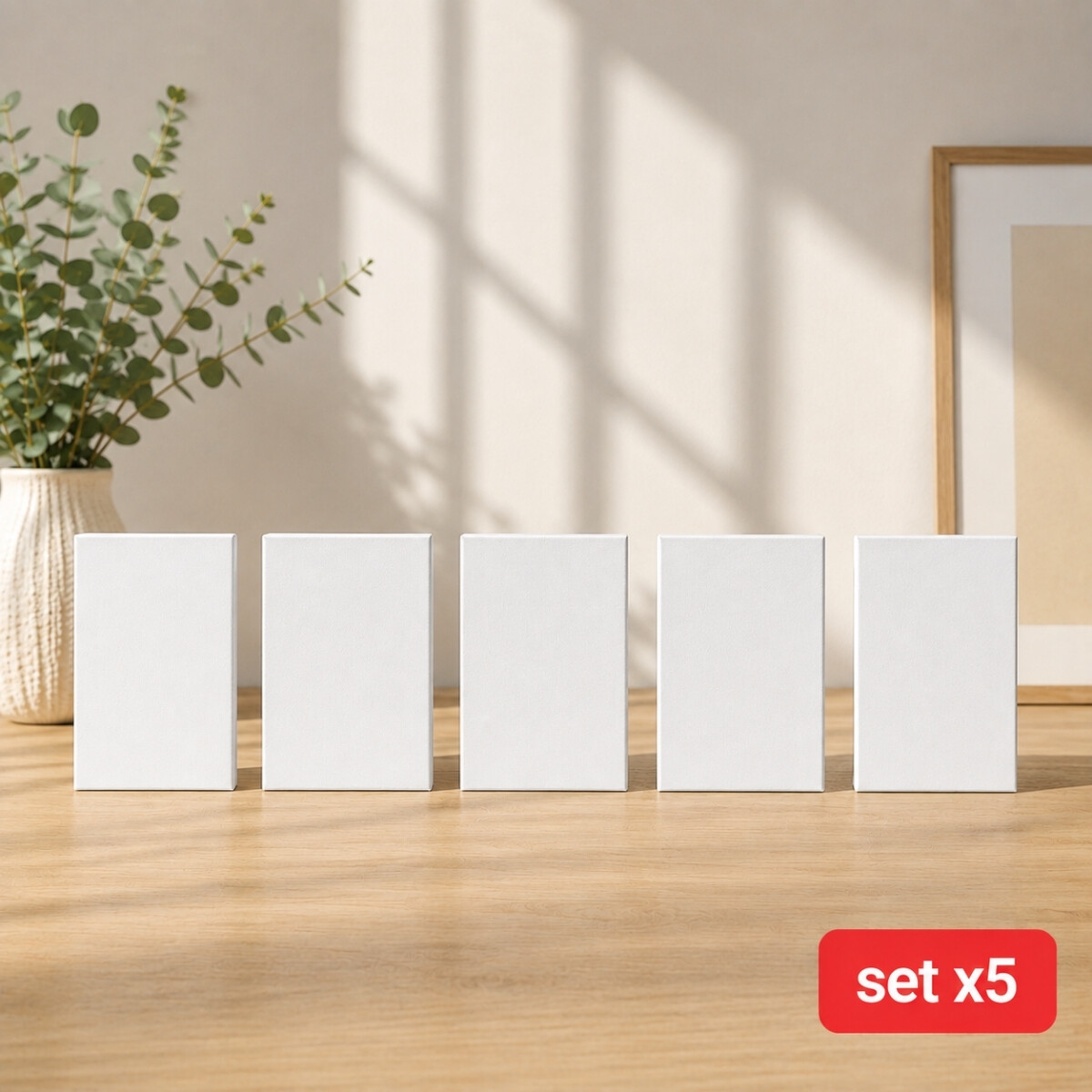 Set x5 Lienzos de 30x40 - BLANCO 