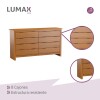 Cómoda Cajonera Madera Maciza Grande 8 Cajones Lumax Cómoda Cajonera Madera Maciza Grande 8 Cajones Lumax