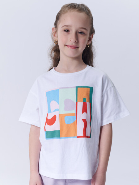 Remera Manga Corta Estampa Sea Blanco