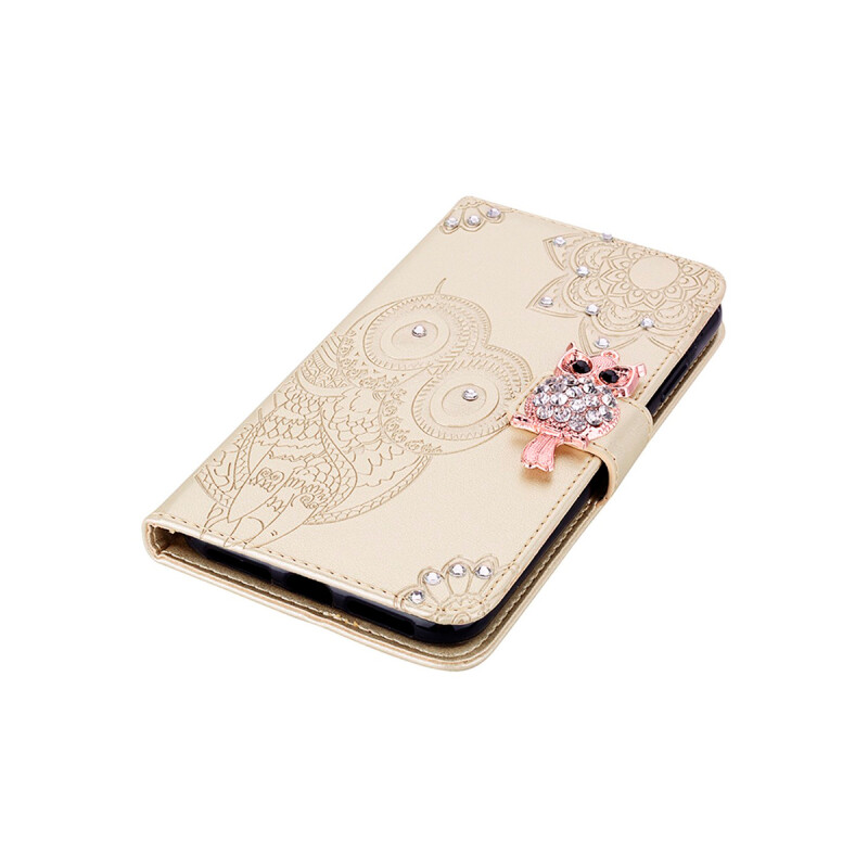 Flip cover Samsung Galaxy A15 diseño buho con brillos Flip Cover Samsung Galaxy A15 Diseño Buho Con Brillos