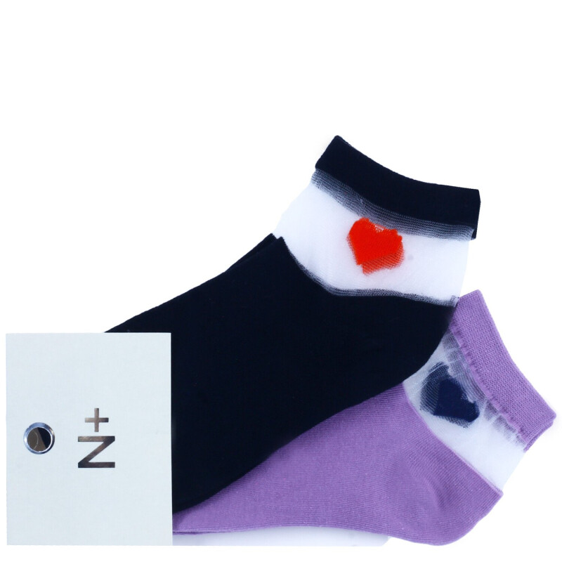 Medias de Mujer N+ x2 Smile Negro - Lila