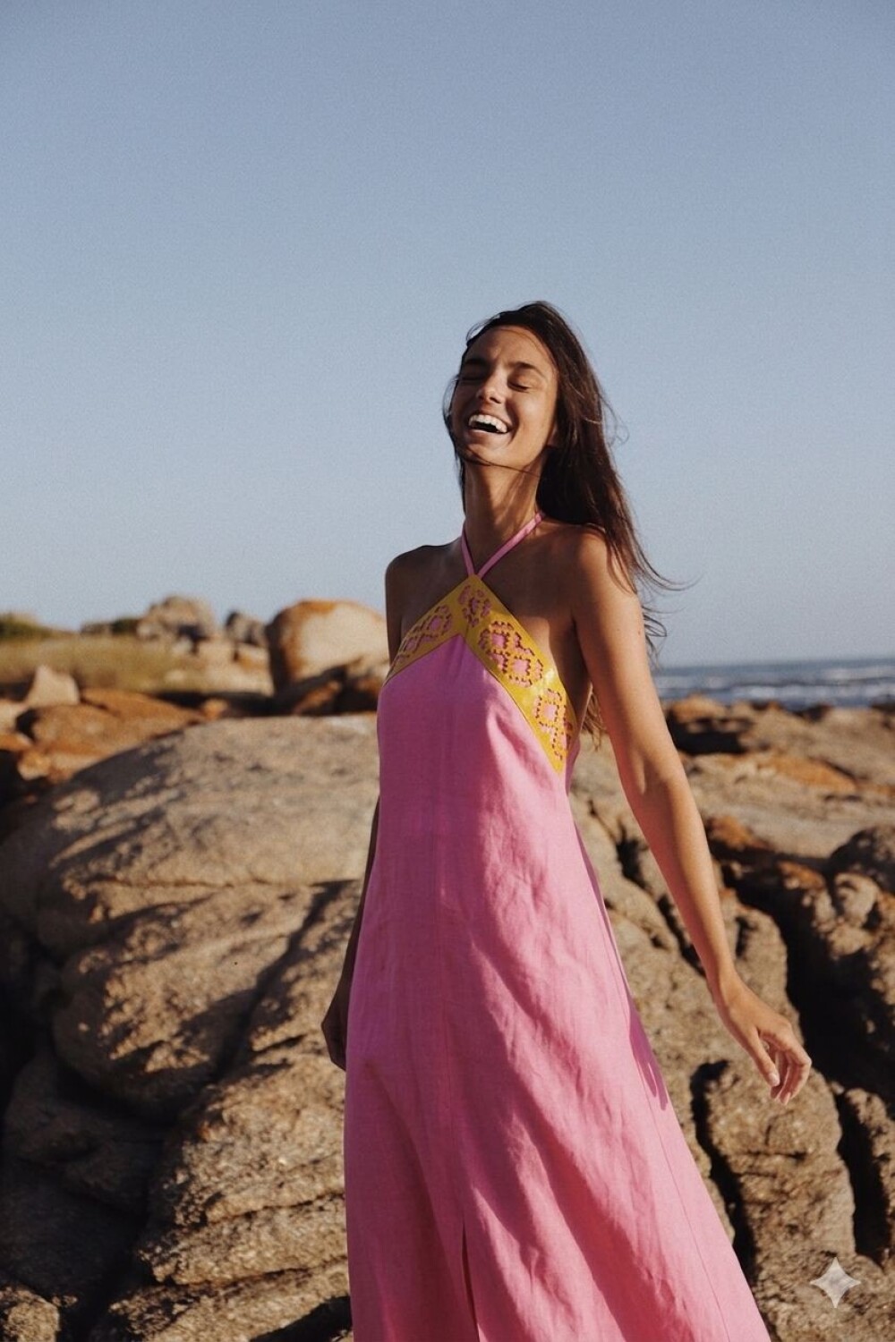 Kerchieff Dress Largo Rosa