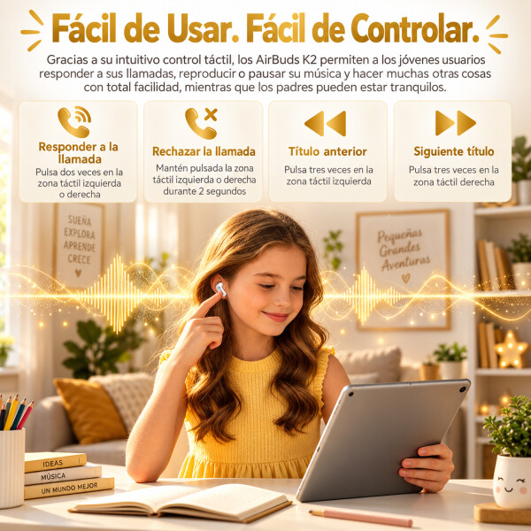 Auricular Infantiles Blackview Airbuds K2 AURICULARES BLACKVIEW AIRBUS K2 BEIGE