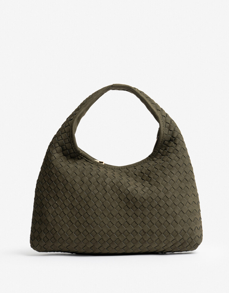 City Cartera City Trenzada - Verde Kaki