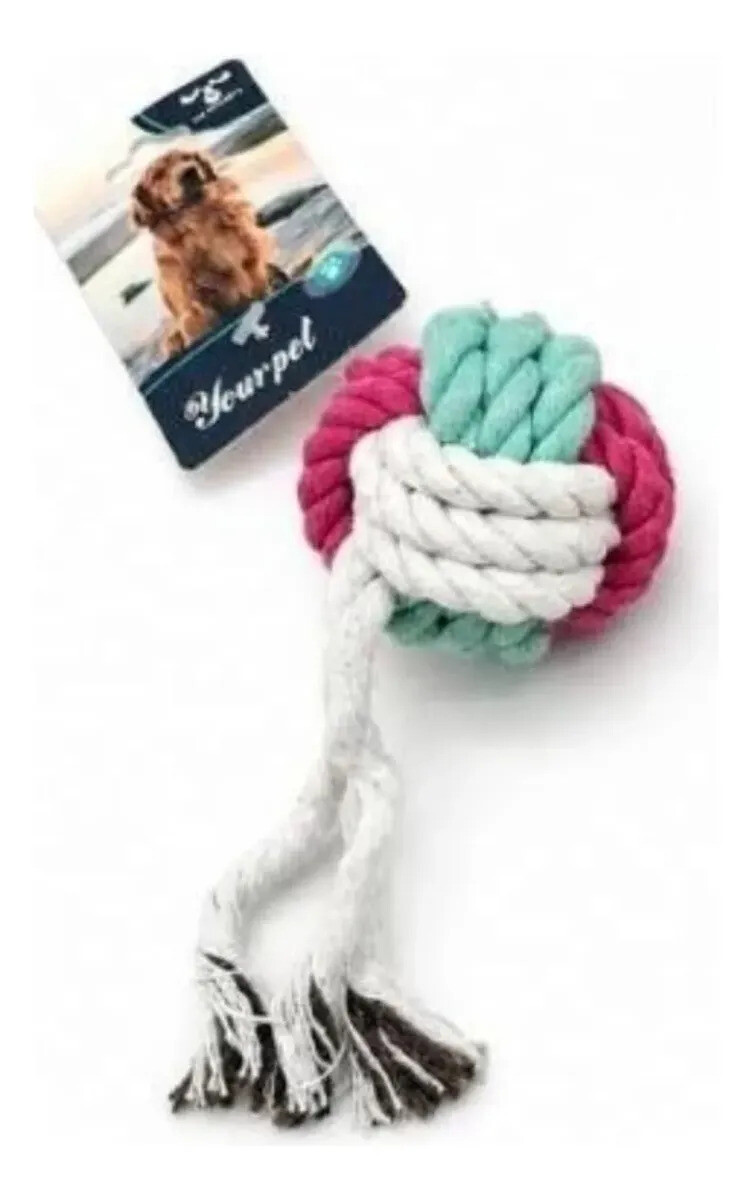 Juguete Para Perro Bola Con Flecos - ROJO 