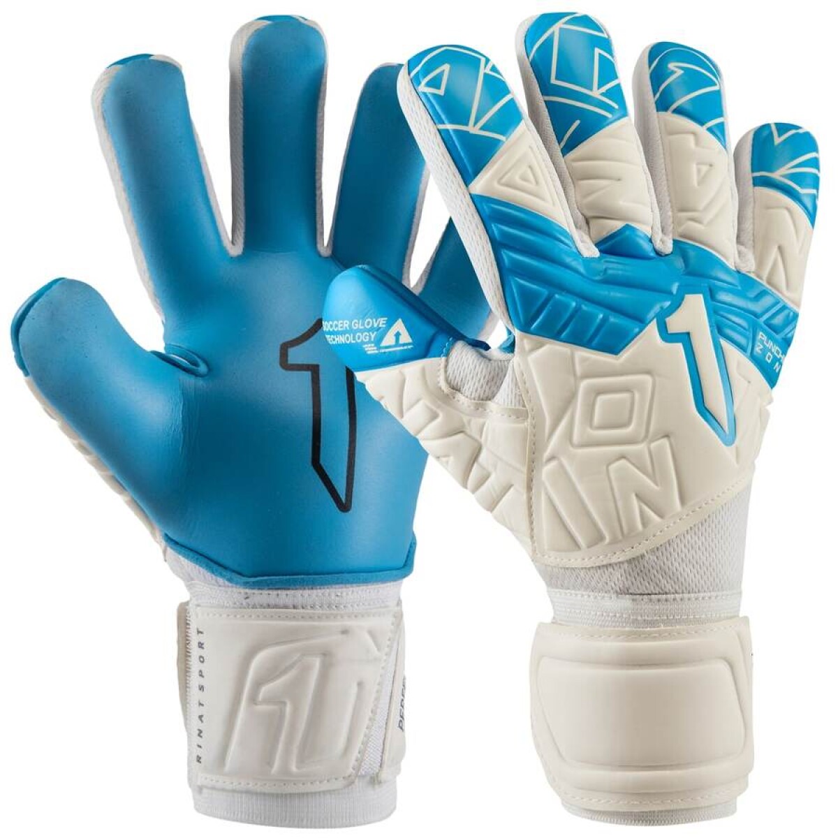 Guante Rinat Futbol Hombre Fiera Gk Semi Blanco-Azul - S/C 