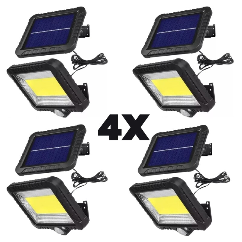 Foco Led Panel Solar 4 Unidades -sensor Movimiento Control Foco Led Panel Solar 4 Unidades -sensor Movimiento Control
