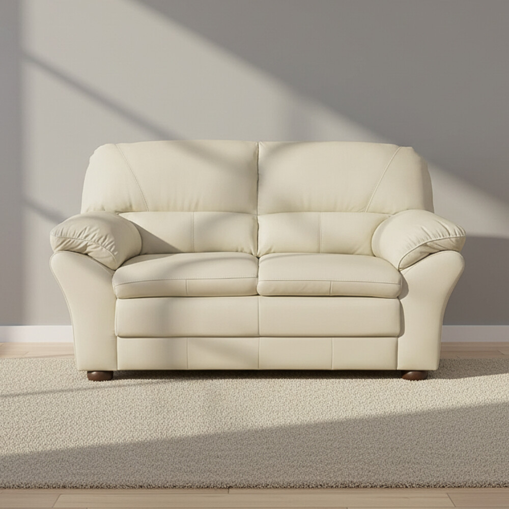 SILLÓN 2 CUERPOS CUERO NATURAL-BEIGE FLORENCIA CRUDO