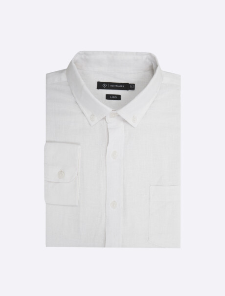 Camisa m/l lino blanco