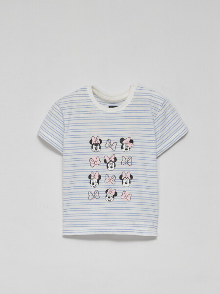 Camiseta manga corta estampada Minnie - Blanco