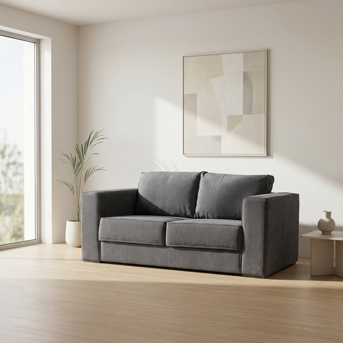 Sofá Olimpus - Microfibra - 2 cuerpos - Cora 06-153 (Grafito) 