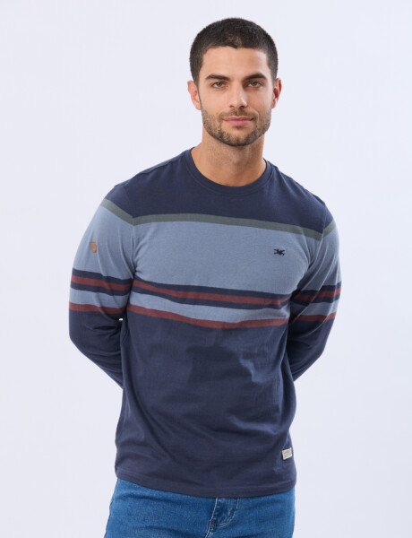 REMERA RAYADA Azul