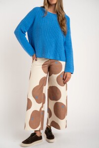 Sweater Texturado Lurex Azul