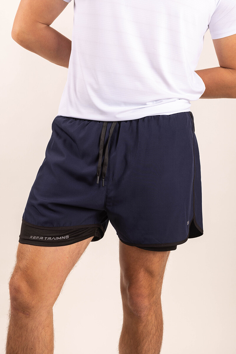Short con calza interna - Azul marino 