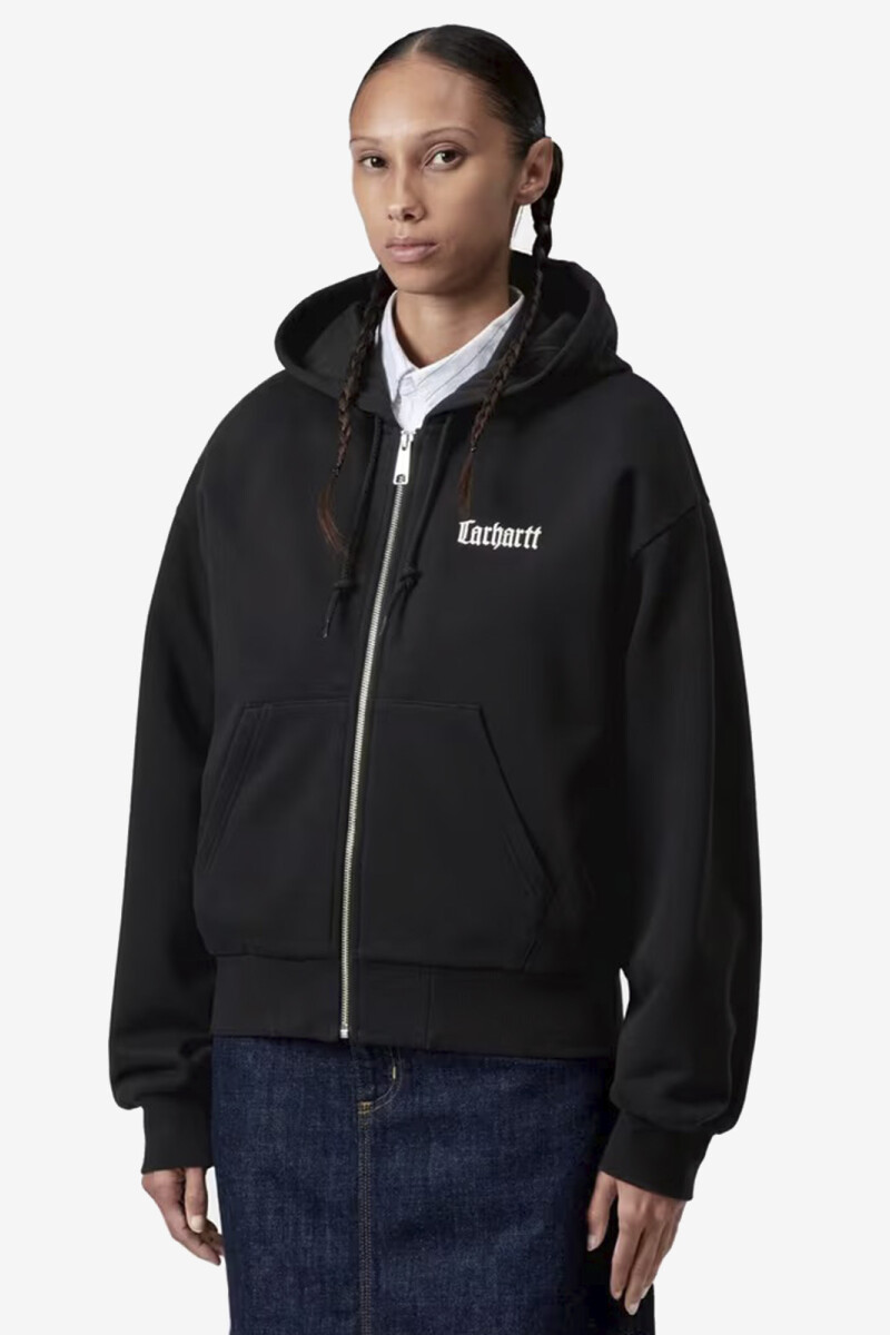 W' HOODED SCHOOLING JACKET Negro