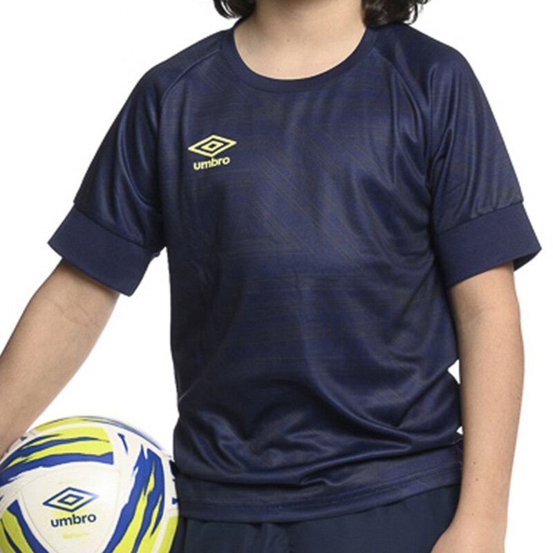 Remera Infantil Umbro Zagz Junior Azul Marino - Verde Lima