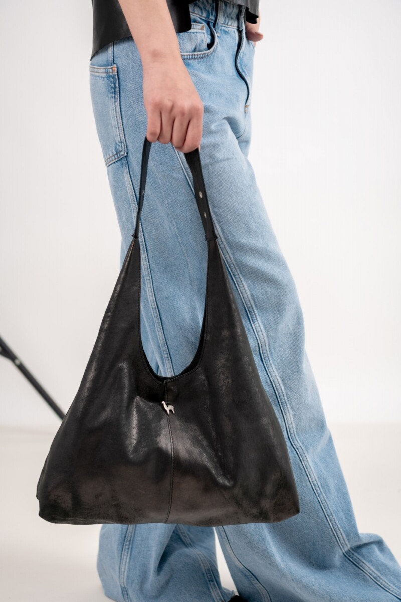 Cartera de cuero Oslo - Negro Gastado 