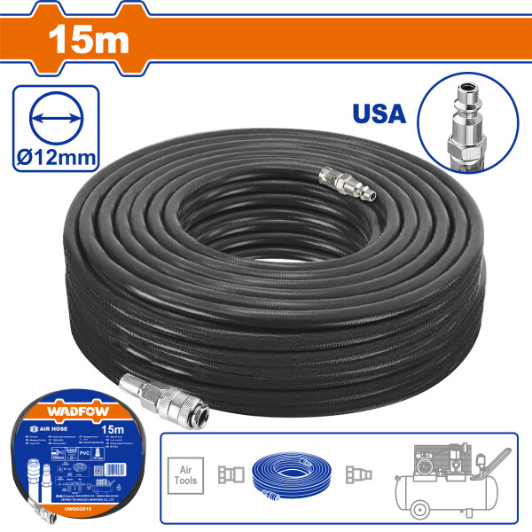 MANGUERA GOMA PARA COMPRESOR 15M 1/4 NPT WADFOW UWQG2E15 MANGUERA GOMA PARA COMPRESOR 15M 1/4 NPT WADFOW UWQG2E15