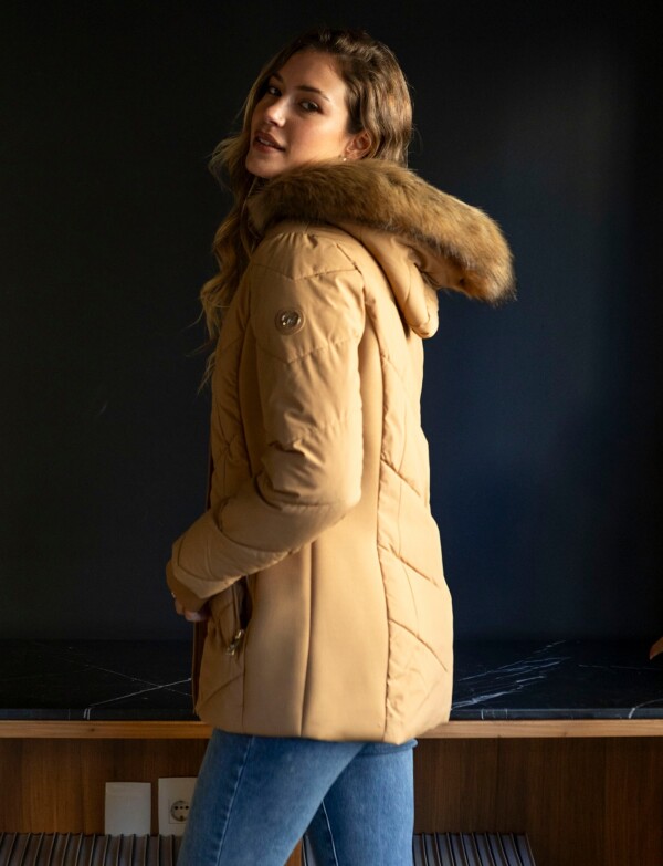 Campera Abrigo Faux Fur TOSTADO