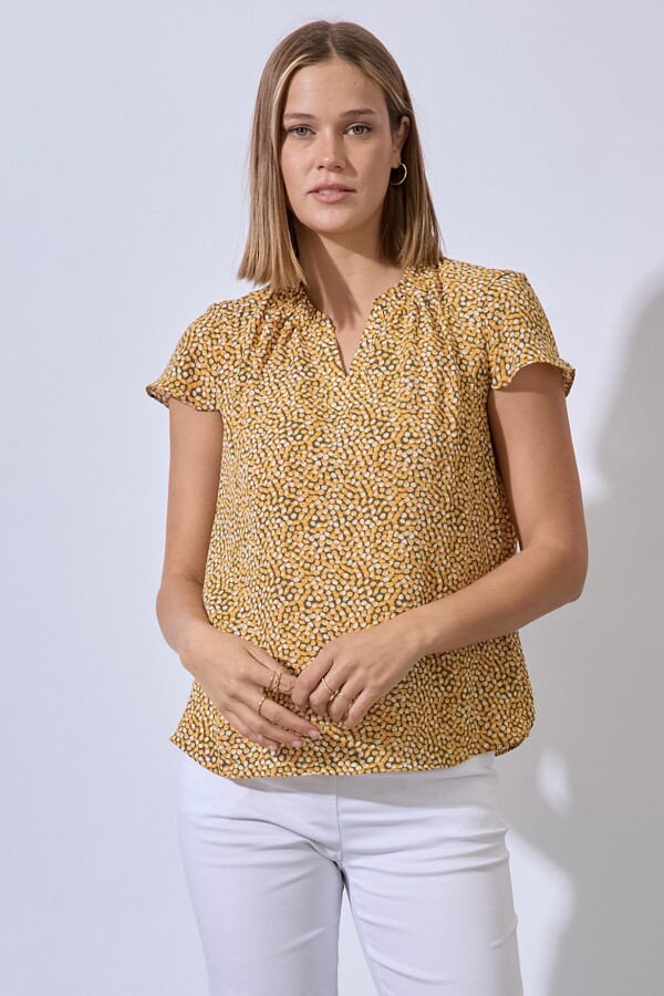 Blusa Dots MOSTAZA/MULTI