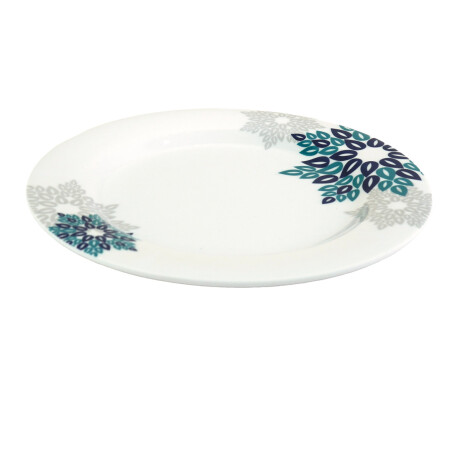 PLATO MELAMINA POSTRE LINEA FLORAL AZUL-VERDE PLATO MELAMINA POSTRE LINEA FLORAL AZUL-VERDE