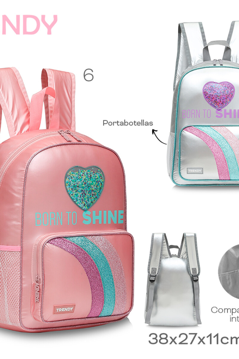 Mochila metalizada Plateado