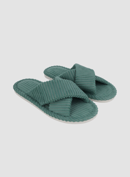 Pantufla cruzada Verde claro