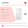 Puerta Desarmada Interior en MDF con Marco y Cerradura Lumax Blanca lisa Herraje Negro
