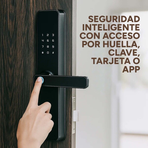 Cerradura Inteligente Biométrica Tuya Smart Electronica Wifi Color Negro