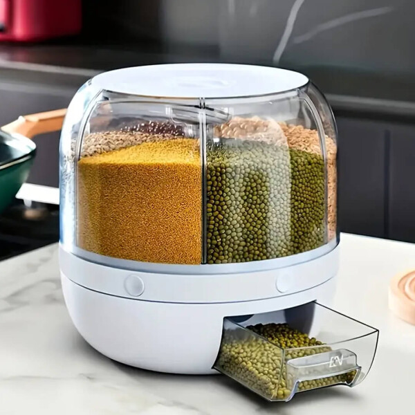 Dispenser de Cereales Giratorio IMBACK Gigante Contenedor con 6 Compartimentos y Dosificador Dispenser de Cereales Giratorio IMBACK Gigante Contenedor con 6 Compartimentos y Dosificador