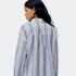 CAMISA ML FEM CELESTE A RAYAS