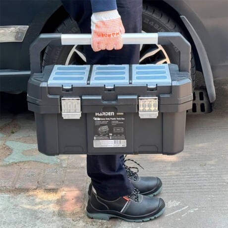 CAJA DE HERRAMIENTAS DE PLÁSTICO RESISTENTE MANGO ALUMINIO DE 45 CM N/a