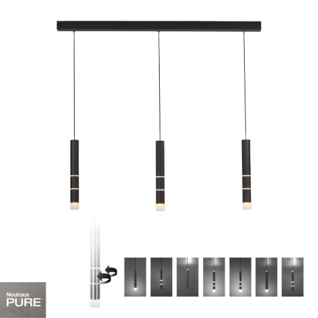 Colgante led rotativo tubular triple 7 posiciones de luz 3000K 30W Colgante led rotativo tubular triple 7 posiciones de luz 3000K 30W