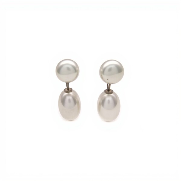 Caravanas Doble Perlas españolas-Plata 925-Con Perla-CA3251 conperla