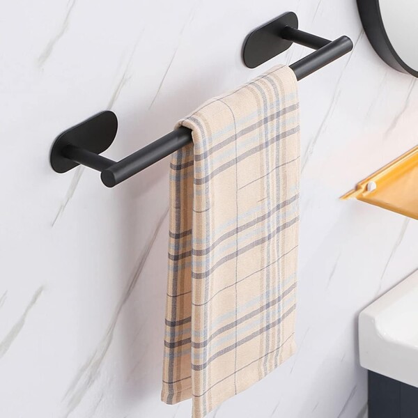 Juego De Accesorio P/ Baño Ducha Set 4 Piezas Autoadhesivo Color Variante Negro