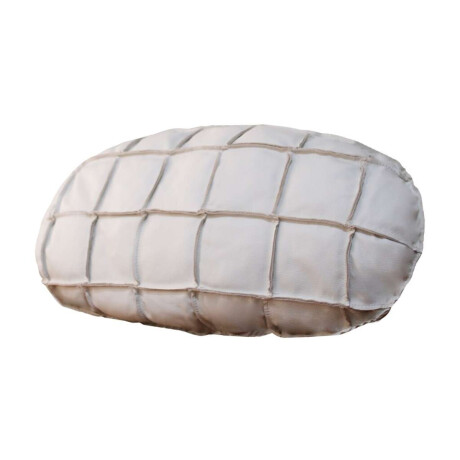 Almohadion Cuero 56x35cm oval chico Blanco