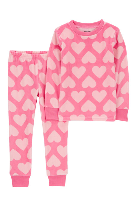 Pijama dos piezas de micropolar, diseño corazones Sin color