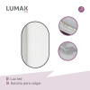 Espejo Vertical Lumax Moddy Marco Ovalado y Luz Led 50x70cm Negro