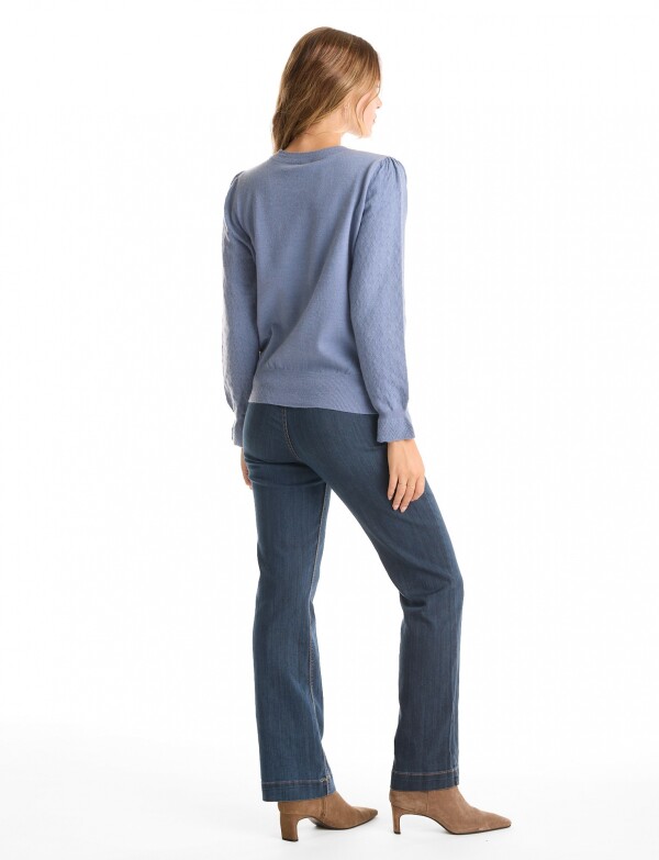 Buzo Manga Rombos CELESTE OSCURO