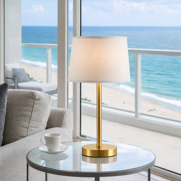 Lampara De Escritorio Mesa Portátil 220V Con Puerto Usb Color Dorado