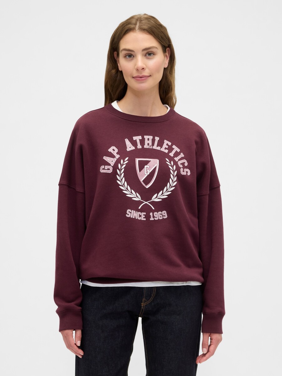 Buzo Deportivo Logo Gap Oversized Mujer - Tuscan Red 