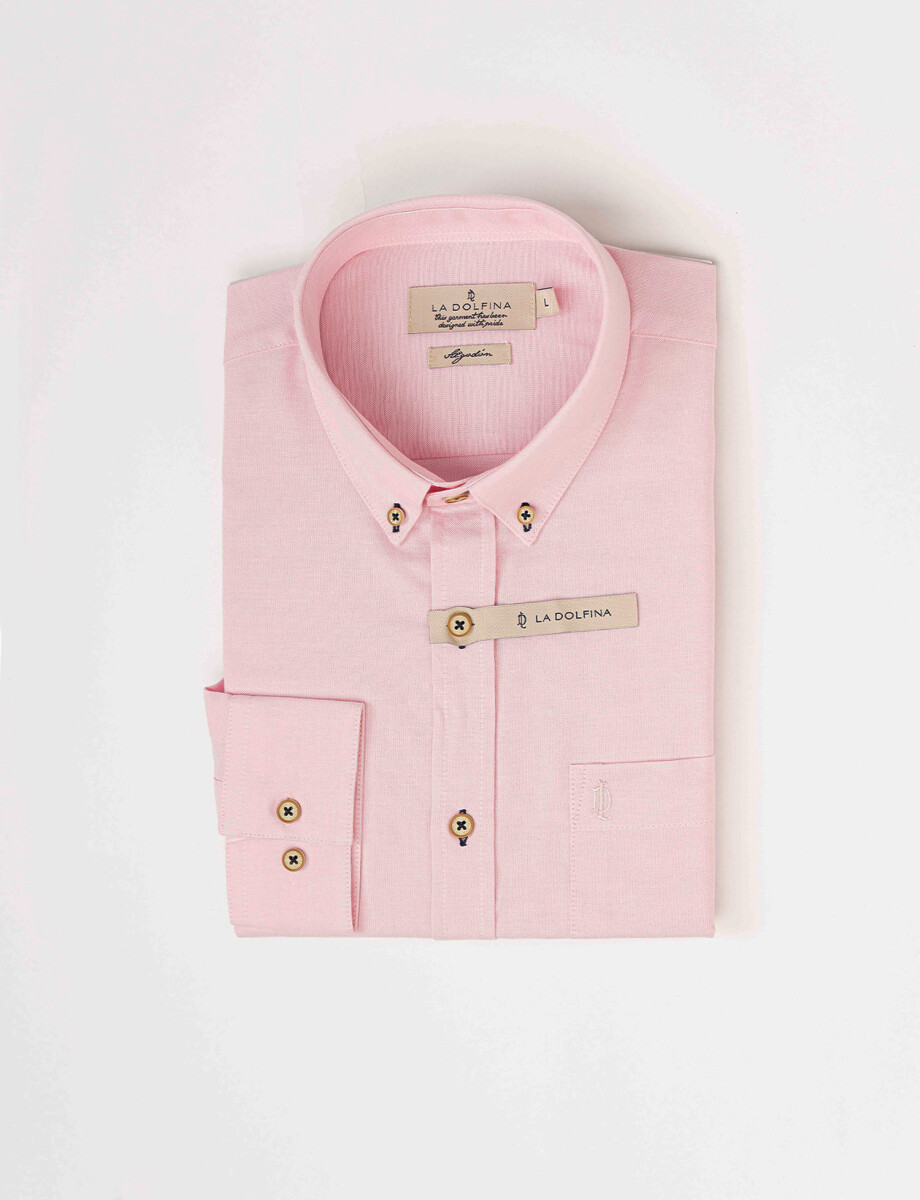 Camisa m/l oxford rosado