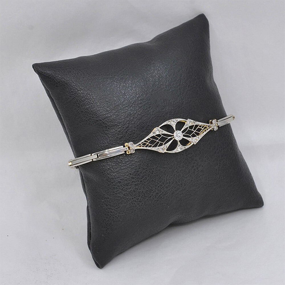 Pulsera Antigua En Oro 18K Y Diamantes Pulsera Antigua En Oro 18K Y Diamantes