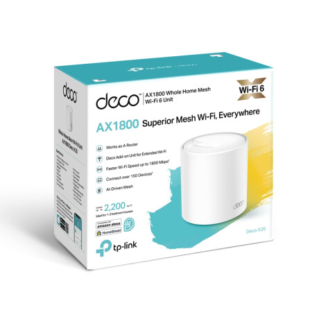 Access Point, Router, Sistema Wi-fi Mesh Tp-link Deco X20 Blanco 220v Access Point, Router, Sistema Wi-fi Mesh Tp-link Deco X20 Blanco 220v