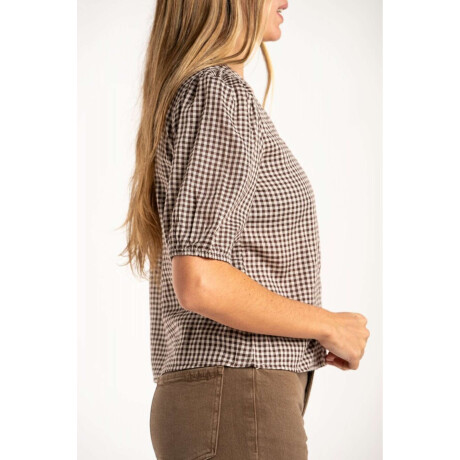 Blusa Gingham Chocolate