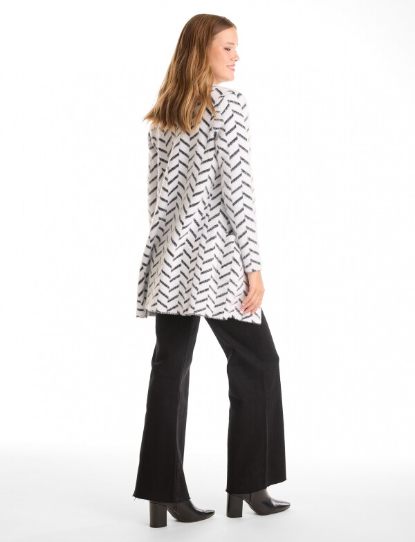 Cardigan Soft Print BLANCO/NEGRO