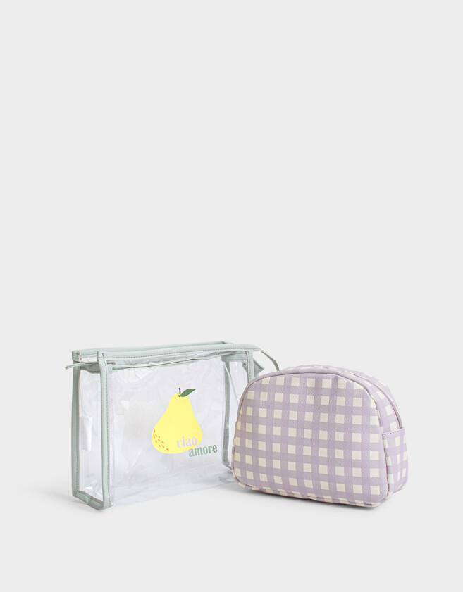 Porta Cosméticos Estampados Set De Porta Cosméticos Lemon - Combinacion Bicolor